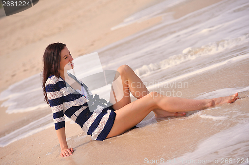 Image of Happy Beautiful Woman Enjoying Summer Vacation
