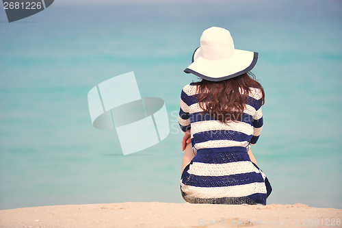 Image of Happy Beautiful Woman Enjoying Summer Vacation