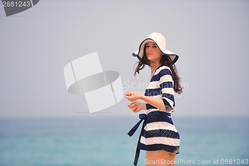 Image of Happy Beautiful Woman Enjoying Summer Vacation