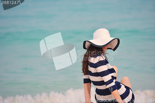 Image of Happy Beautiful Woman Enjoying Summer Vacation