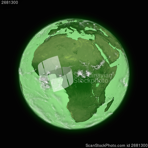 Image of Africa on planet Earth