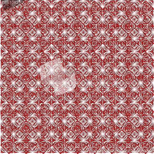 Image of pattern from red shapes like laces