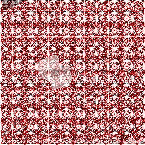 Image of pattern from red shapes like laces