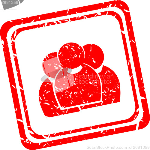 Image of Business red stamp. Human male sign icon. Man Person symbol