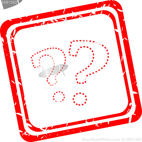 Image of Question mark red stamp sign icon. Help symbol. FAQ sign