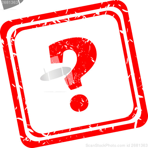 Image of Question mark red stamp sign icon. Help symbol. FAQ sign