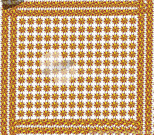 Image of texture from red and yellow figures with frame