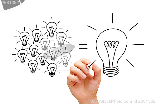 Image of Teamwork Light Bulbs Concept