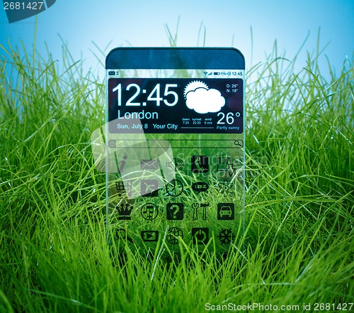 Image of Smartphone with a transparent display.