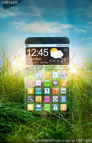 Image of Smartphone with a transparent display.