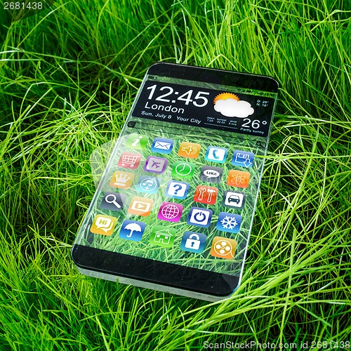 Image of Smartphone with a transparent display.