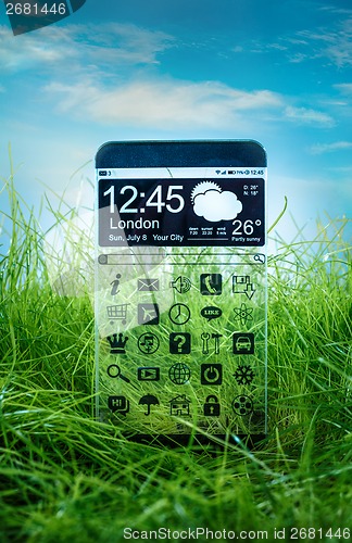 Image of Smartphone with a transparent display.