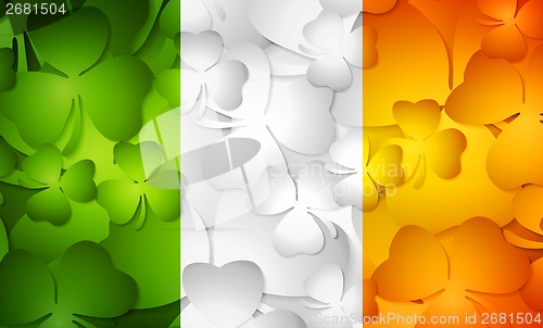 Image of Irish flag made from shamrocks