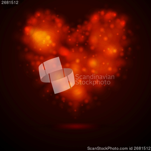 Image of Shiny lights abstract vector heart