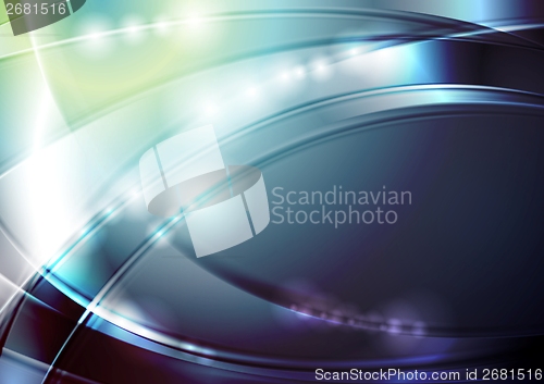 Image of Bright abstract glowing waves design
