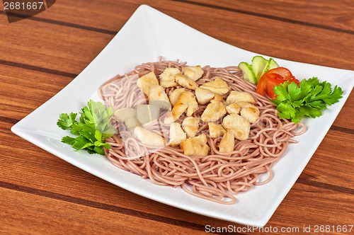 Image of  pasta with chicken meat
