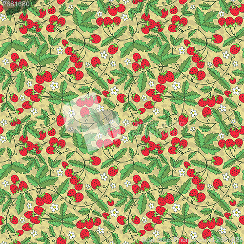 Image of Seamless texture of juicy strawberries.