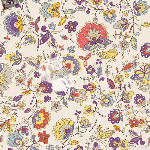 Image of Cute colorful floral seamless pattern