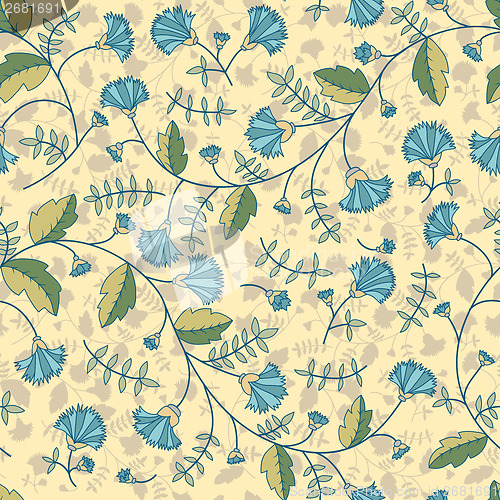 Image of Seamless pattern with cornflowers flowers