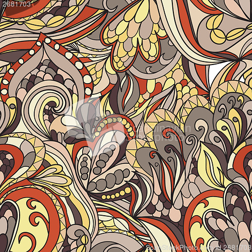 Image of Seamless wave hand-drawn pattern, waves background