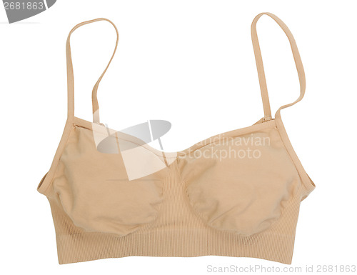 Image of Beige seamless microfiber bra