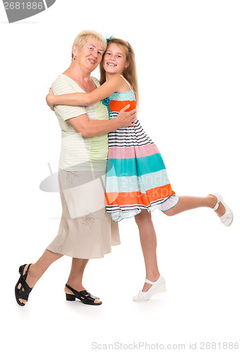 Image of Grandmother with her granddaughter in the studio