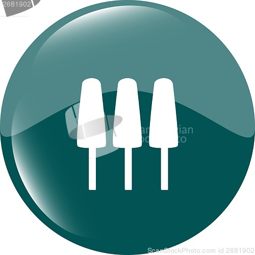Image of Ice Cream Icon on Internet Button isolated on white