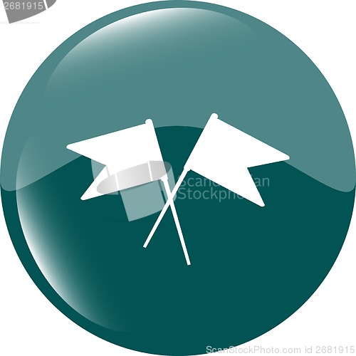 Image of flag icon, web design element isolated on white