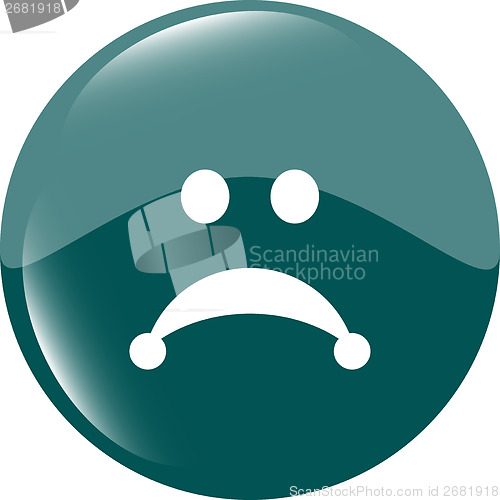 Image of Sad icon (button) isolated on white background