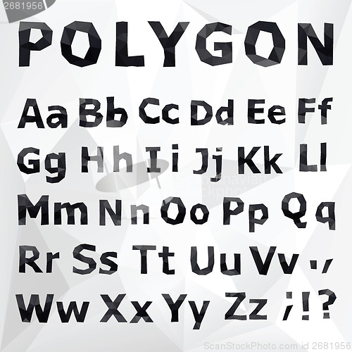 Image of Alphabet. Polygonal font set.