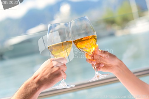 Image of couple having lanch at beautiful restaurant