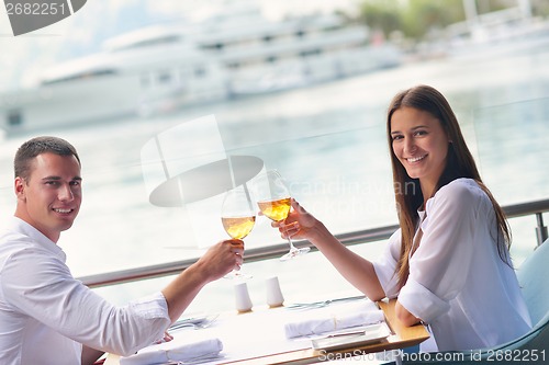 Image of couple having lanch at beautiful restaurant