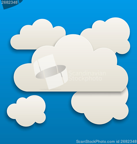 Image of Paper white clouds, sky background