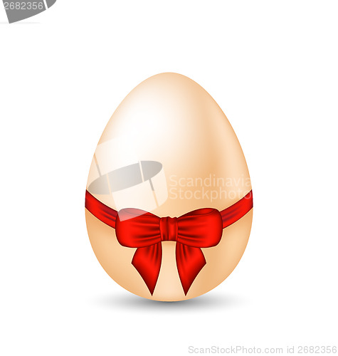 Image of Easter celebration egg wrapping red bow