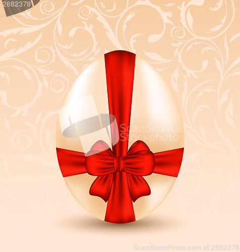 Image of Easter celebration background with traditional egg