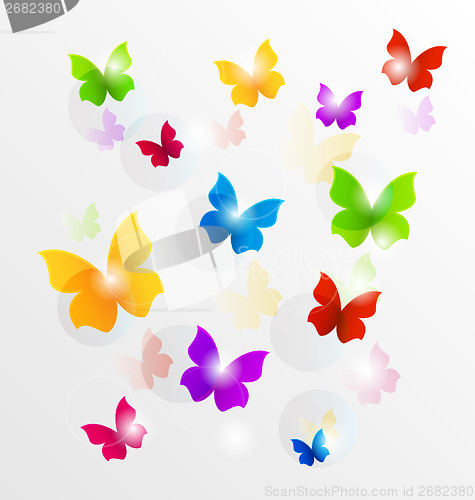 Image of Spring wallpaper with painted butterflies