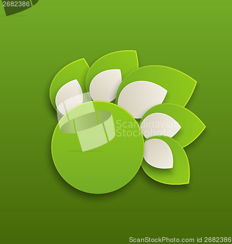 Image of Circle label with green leaves