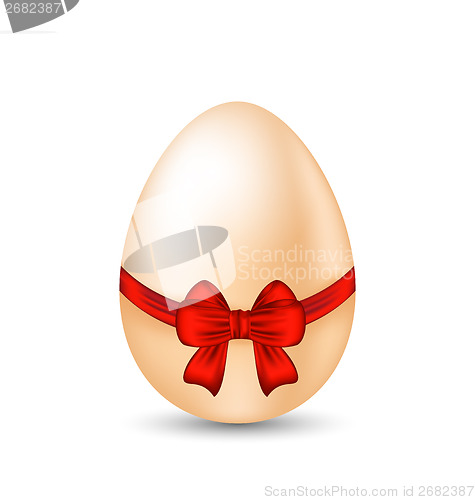 Image of Easter celebration egg wrapping red bow