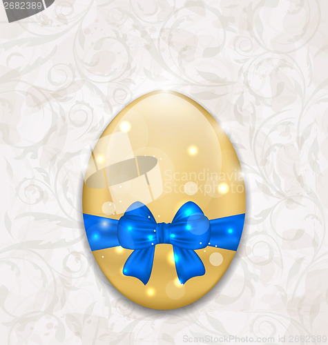 Image of Easter glossy egg wrapping blue bow