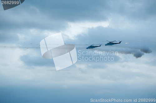 Image of Russian military helicopters