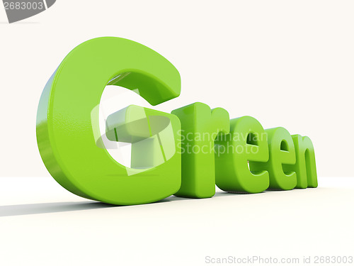 Image of 3d word green