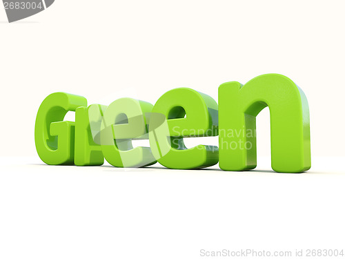 Image of 3d word green