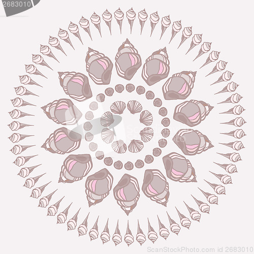 Image of  Mandala made of Seashells.