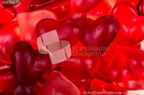 Image of Brightly coloured red gums hearts