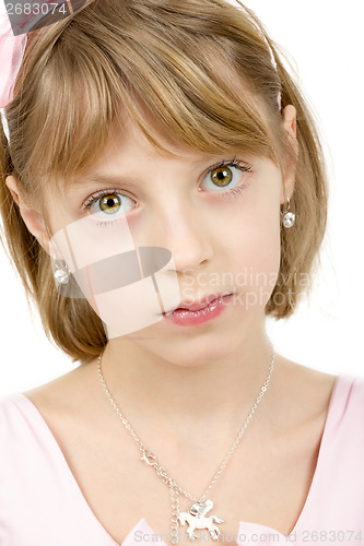 Image of Studio portrait of young beautiful girl