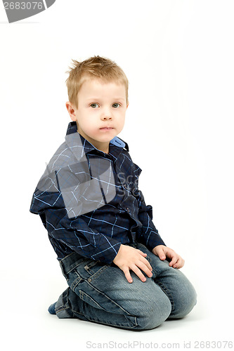 Image of Studio portrait of young beautiful boy