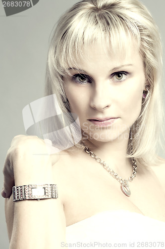 Image of studio portrait of beautiful woman