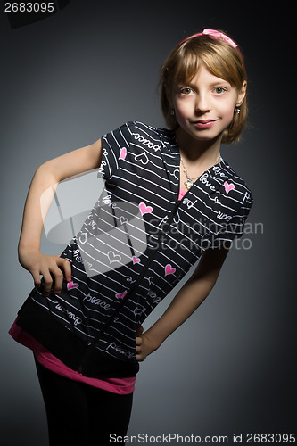 Image of Studio portrait of young beautiful girl