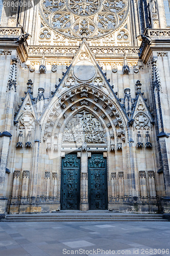 Image of doors of st. vitus cathedral in prague czech republic 