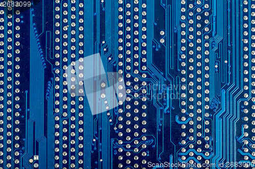 Image of Close up of computer circuit motherboard